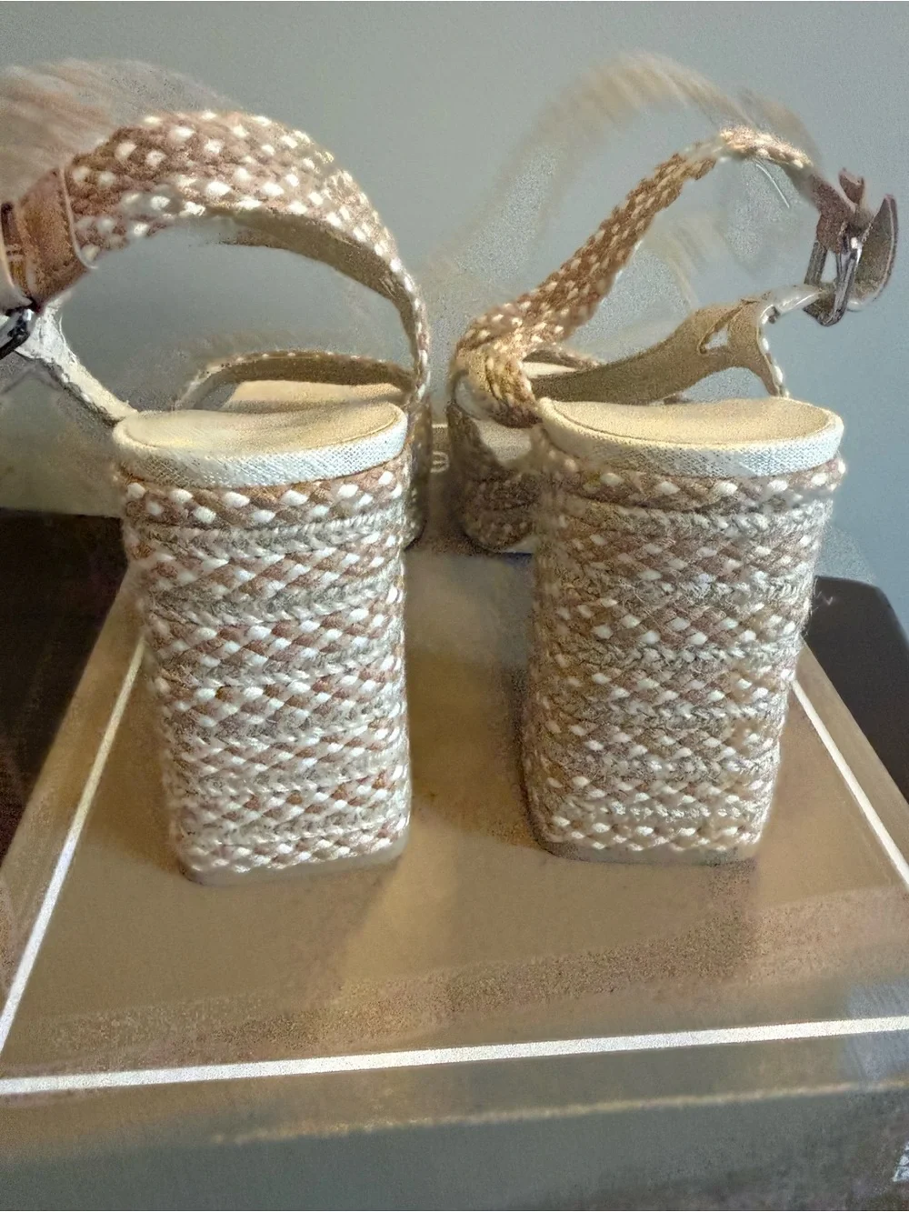 Dolce Vita Alex Beige Braided Platform Sandals NEW